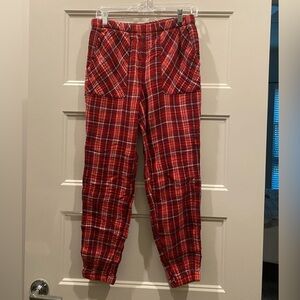 Aerie Red and Black Plaid Pajama Pants